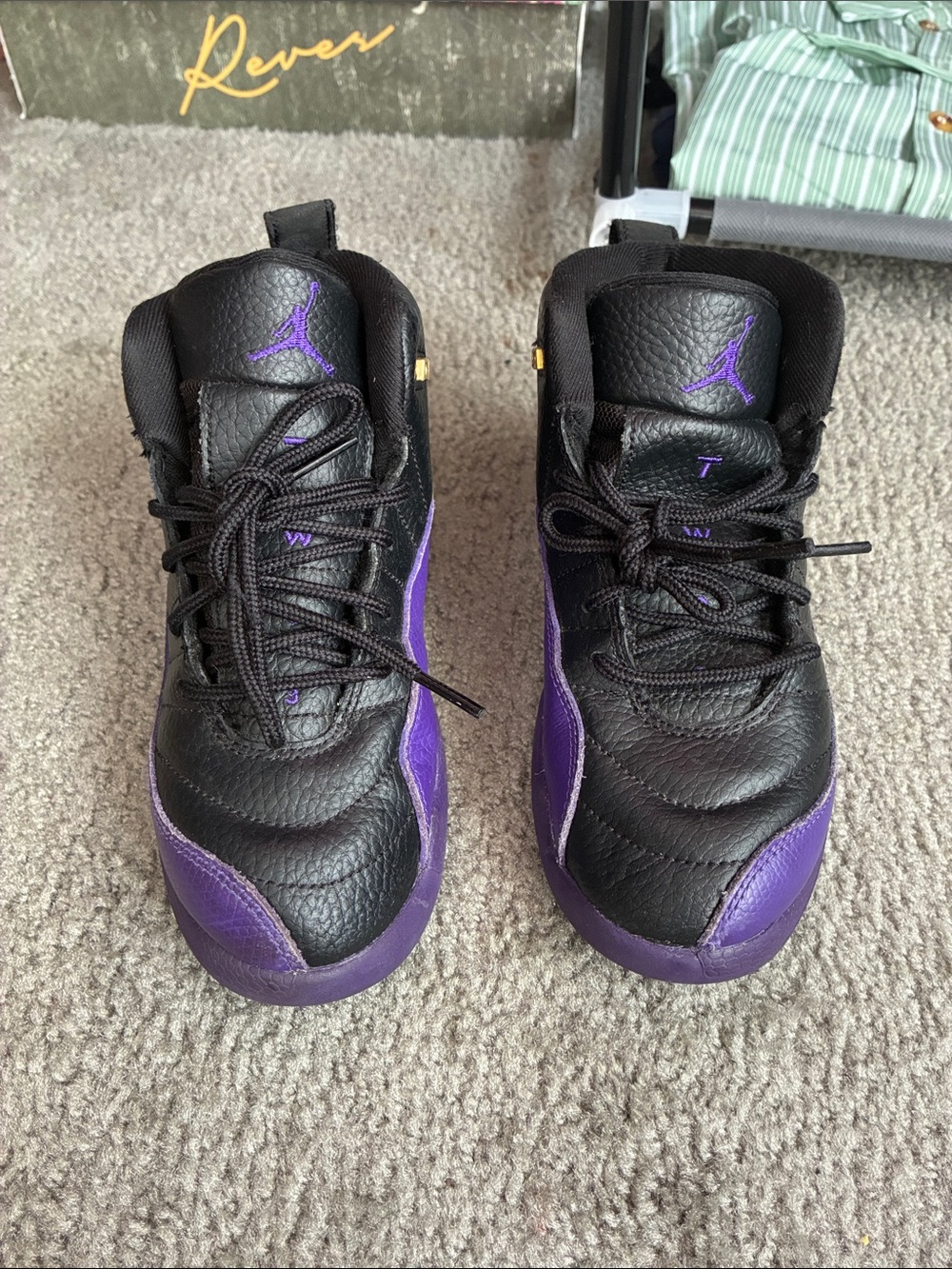Jordan  11 Kids' Black & Purple Basketball Sneakers size 1y